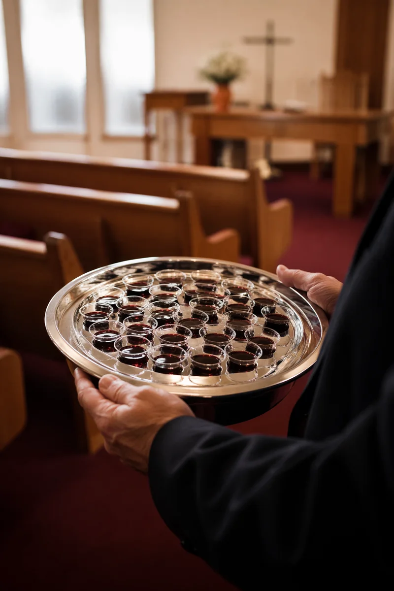 Individual Communion Cups Tray in Church