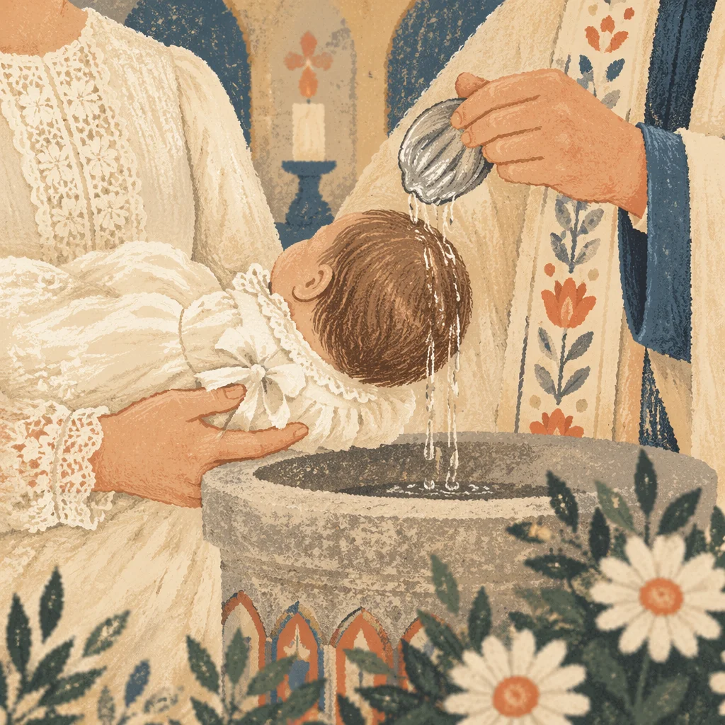Infant Baptism With Gentle Water Pouring
