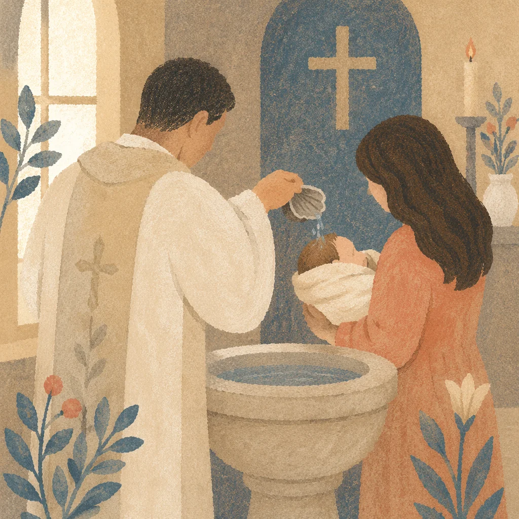 Reverent Infant Baptism in Quiet Chapel