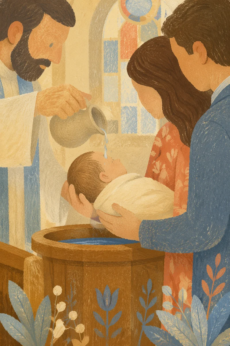 Infant Baptism with Pastor and Family