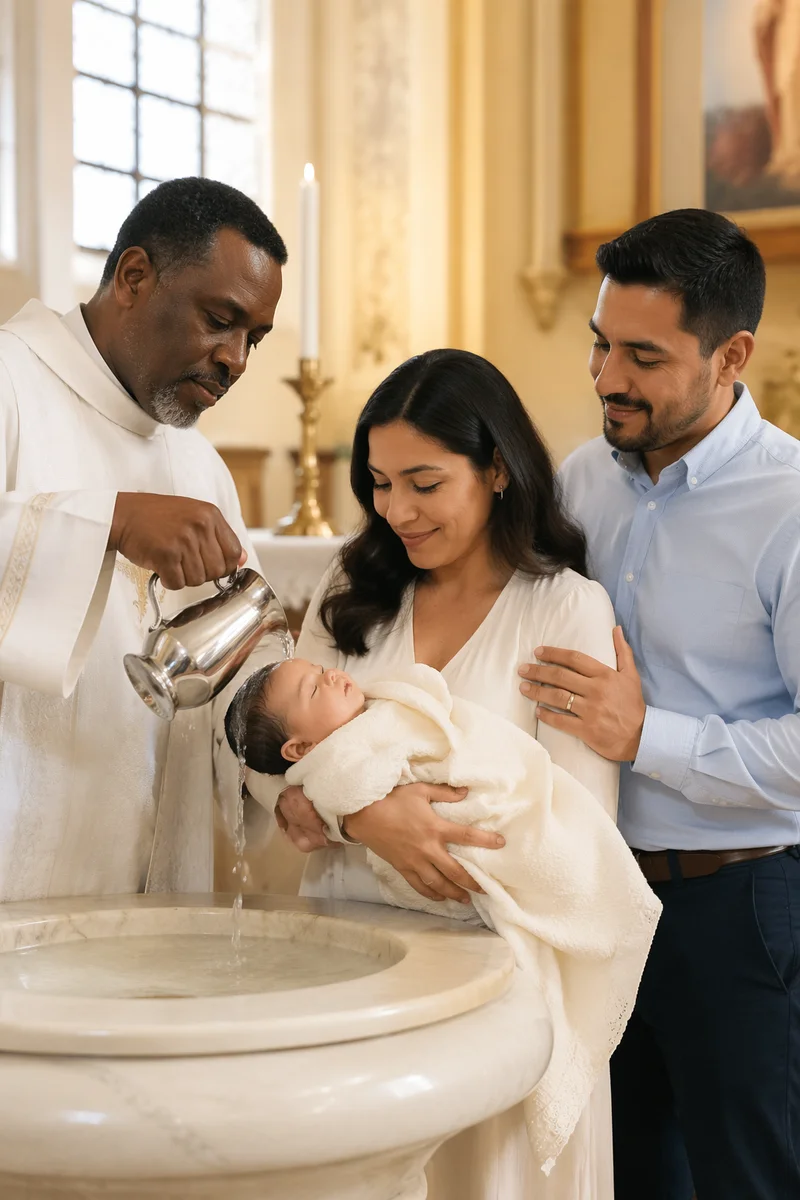 Infant Baptism with Pastor and Family