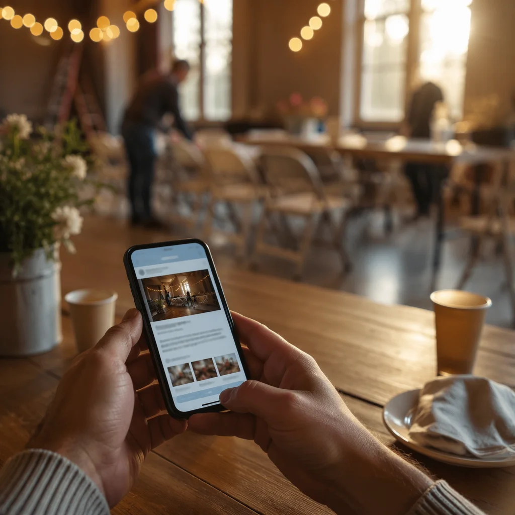 Editing Church Event Post on Smartphone