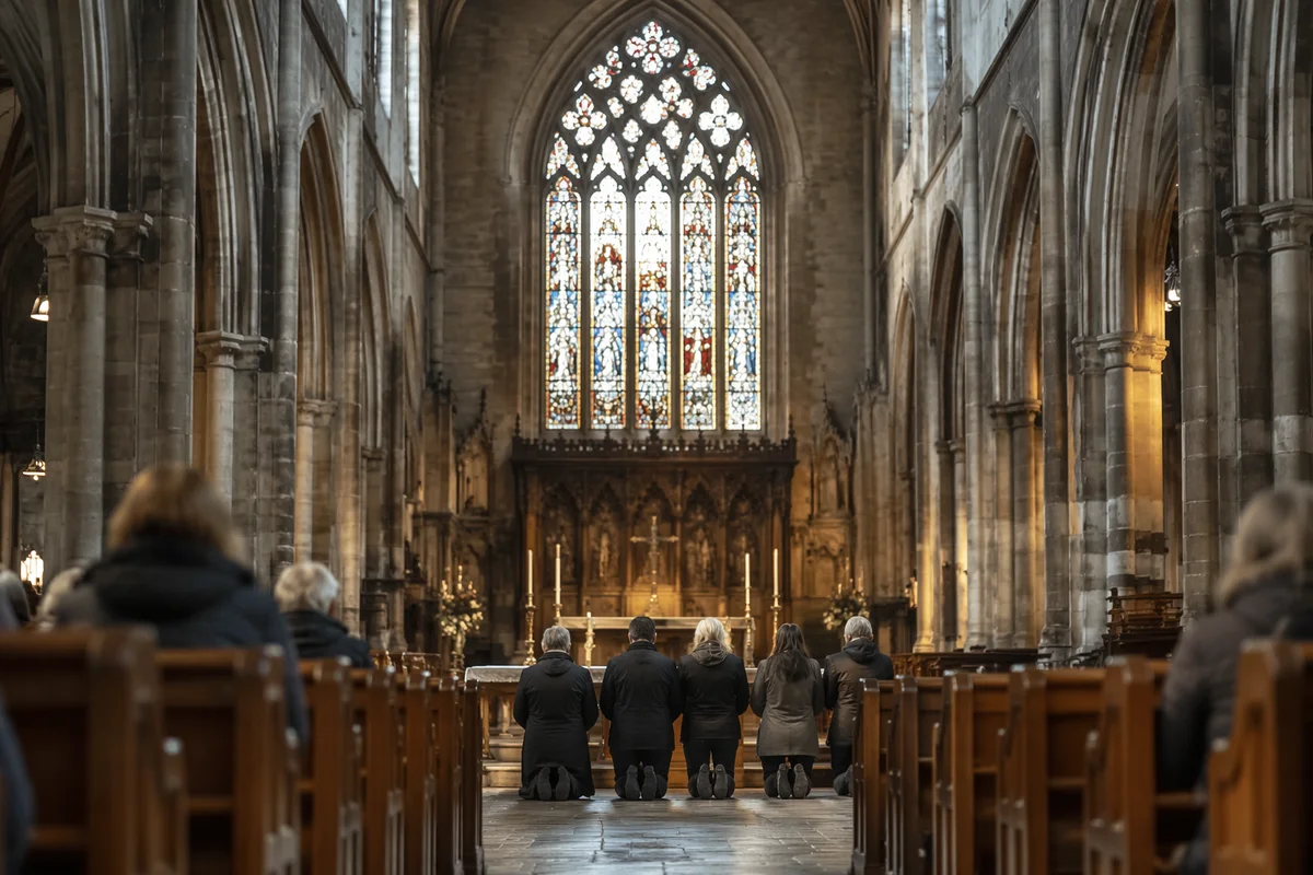 Intercessory Prayer Team Kneeling at Altar