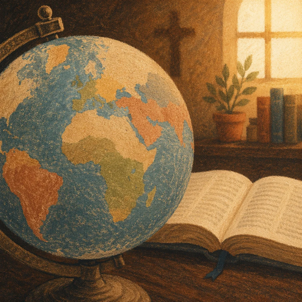 Globe and Open Bible for Missions Prayer