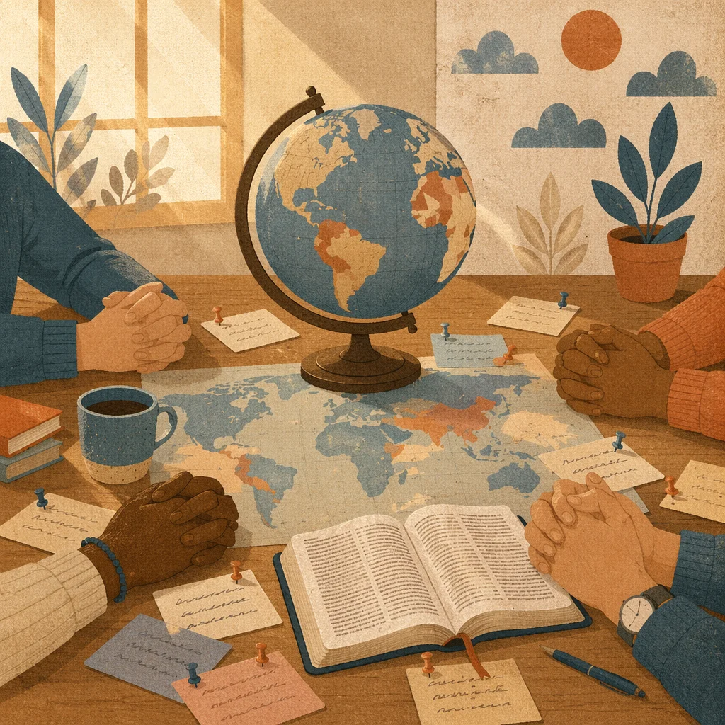 International Missions Prayer Table With Bible
