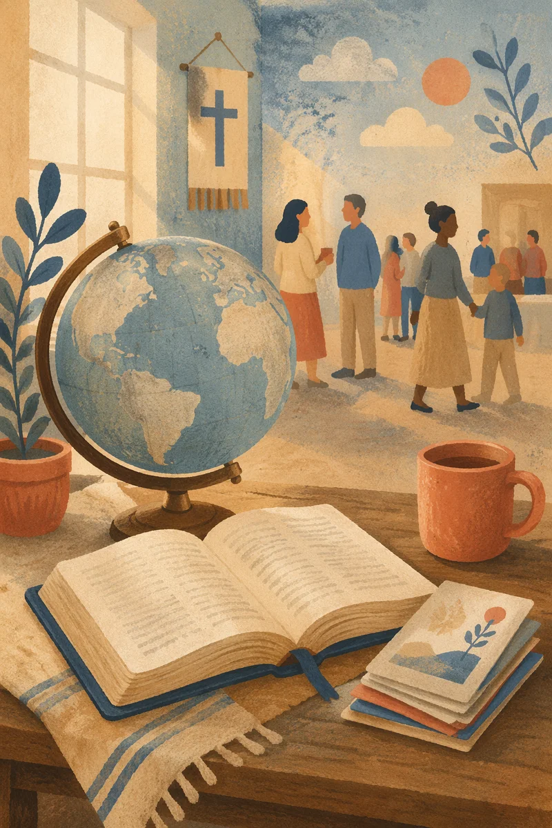 Church Missions Globe and Open Bible