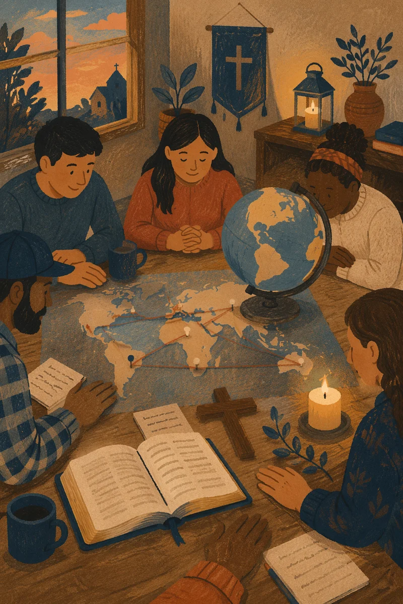 Global Missions Prayer Table with Bible