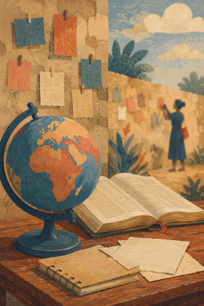 International Missions Globe Beside Open Bible