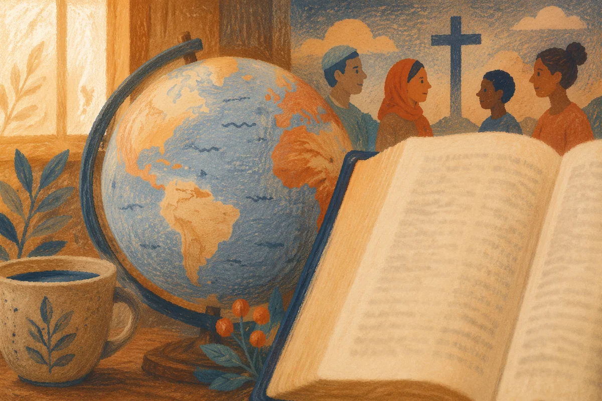 Globe and Open Bible for Missions Prayer