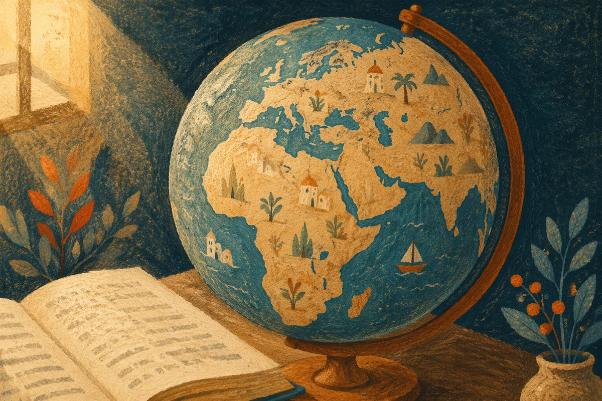 Vintage Globe and Bible for Missions