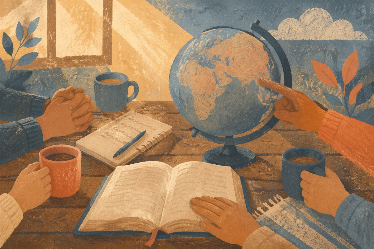 International Missions Prayer with Globe and Bible
