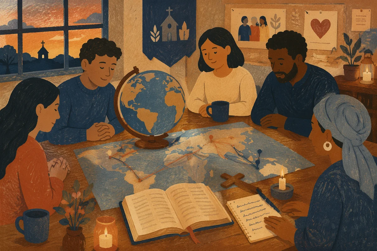 Global Missions Prayer Table with Bible