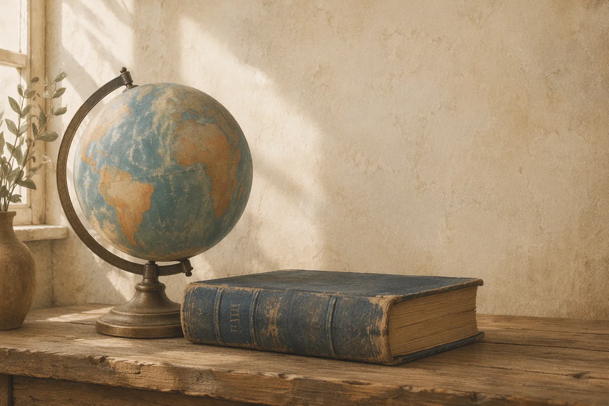 Antique Globe and Bible for Missions