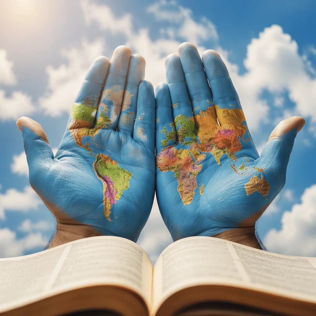 Open Hands Holding Global Missions Above Bible