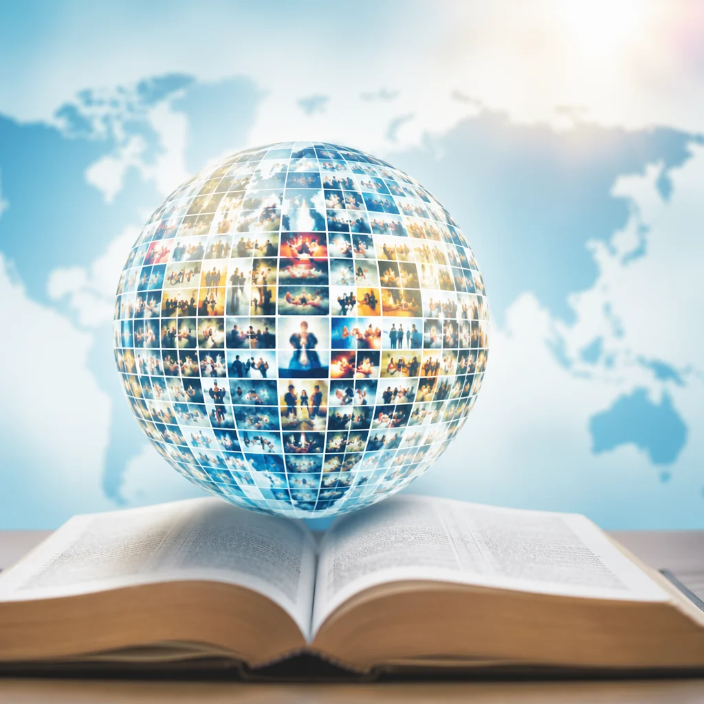 International Missions Globe Over Open Bible