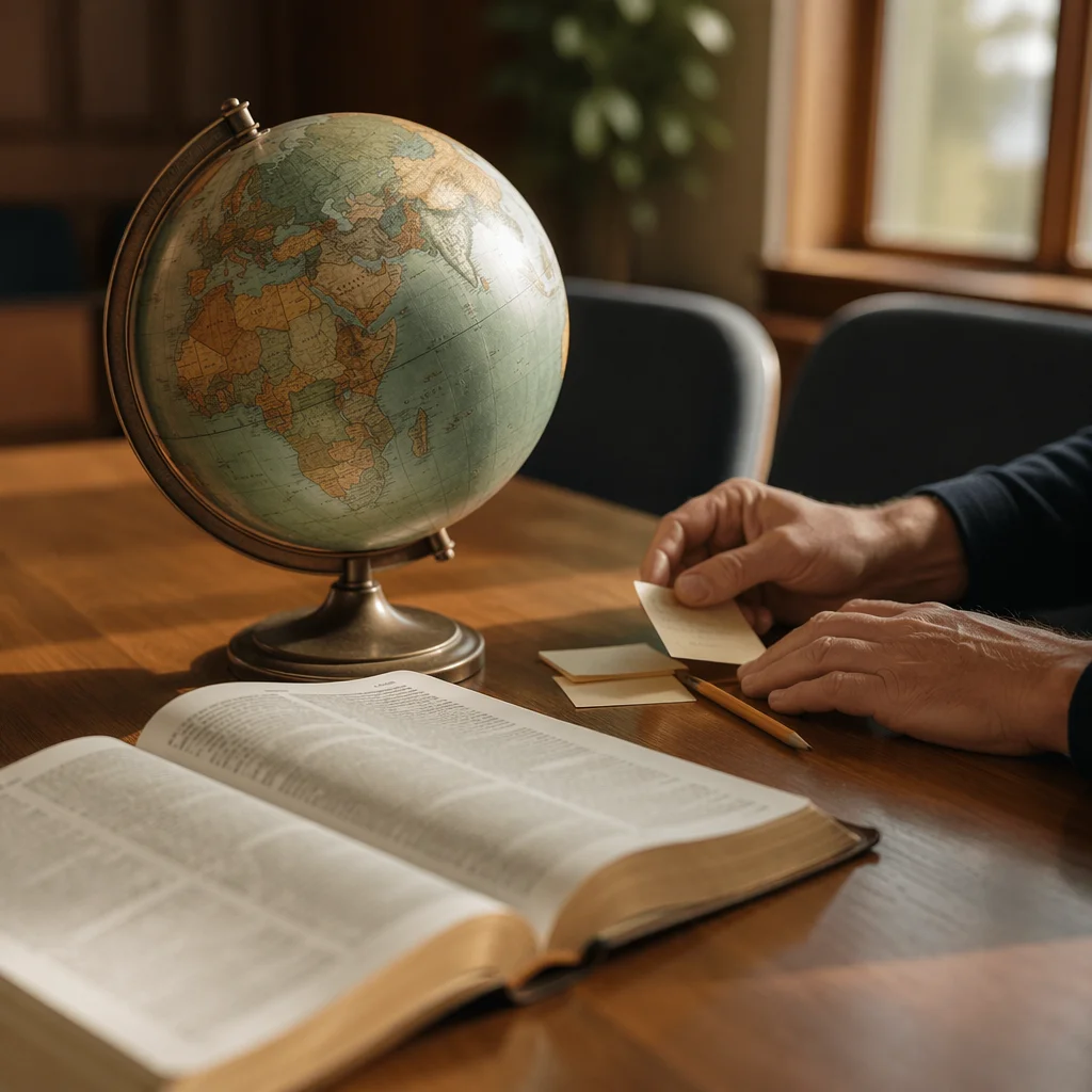 International Missions Planning with Globe and Bible