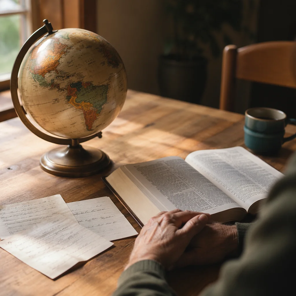 Globe and Bible for Mission Prayer