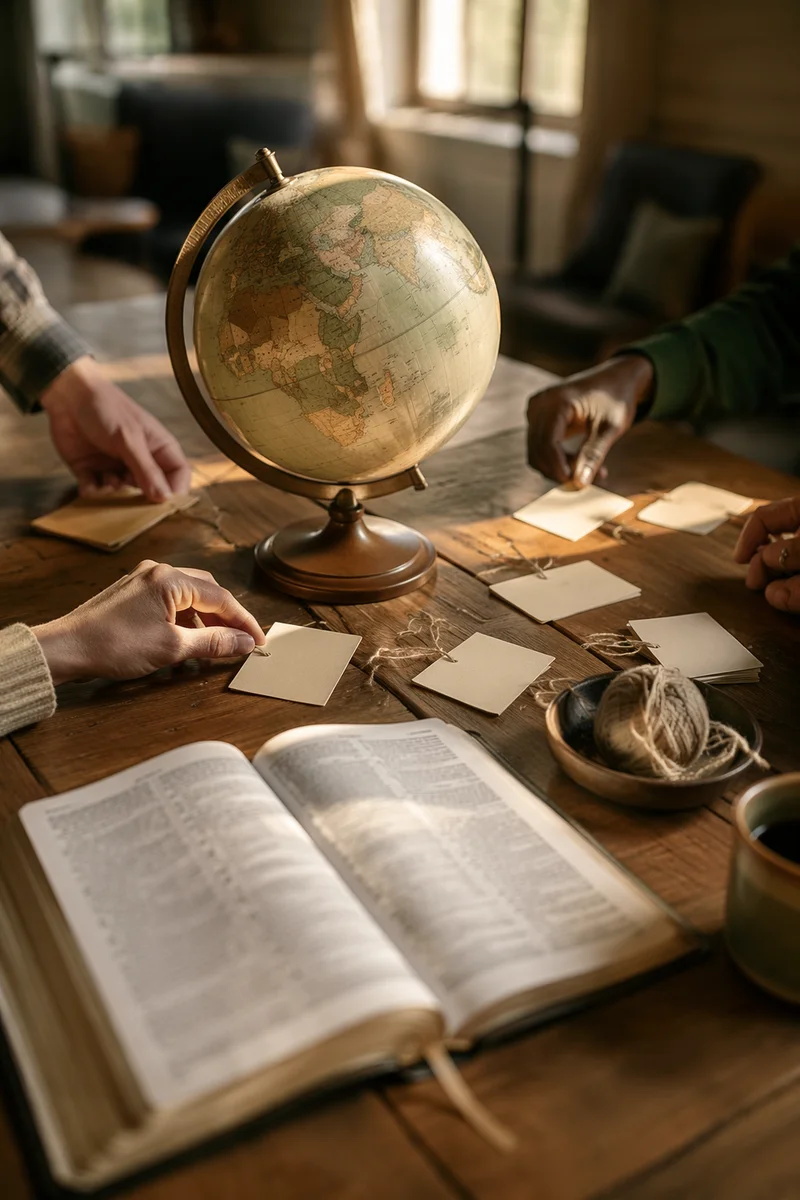 Global Missions Prayer Table with Bible