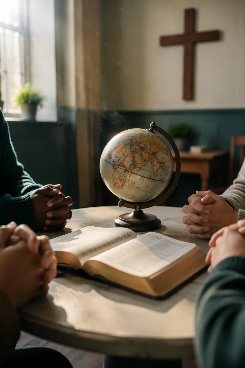 International Missions Prayer Around Globe and Bible