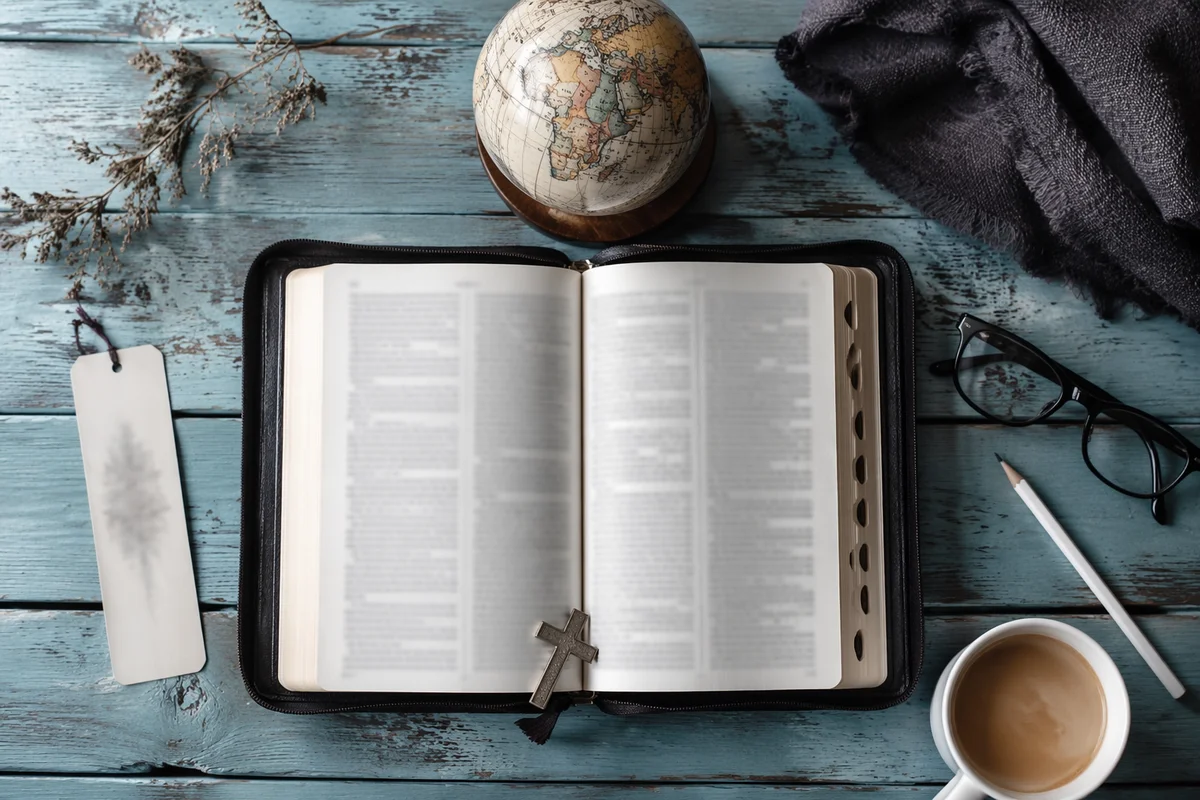 International Missions Bible Study Flat Lay
