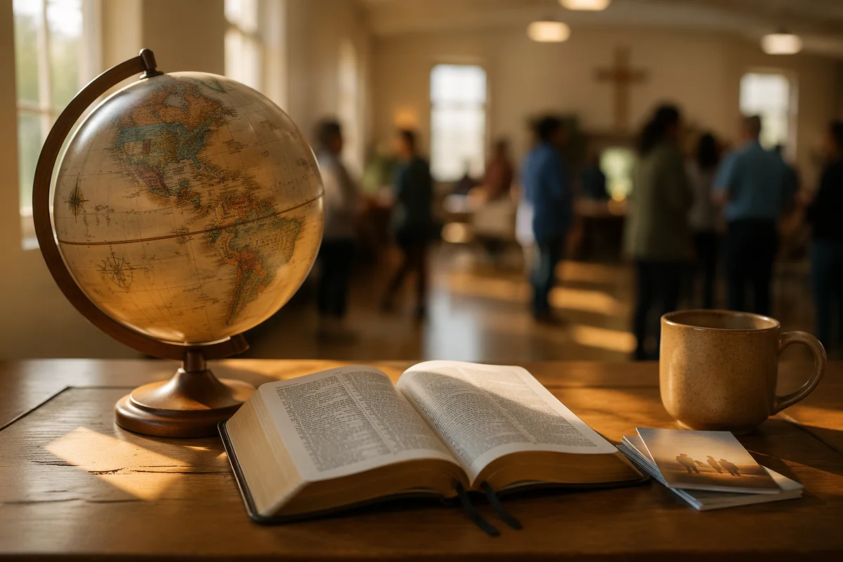 Church Missions Globe and Open Bible