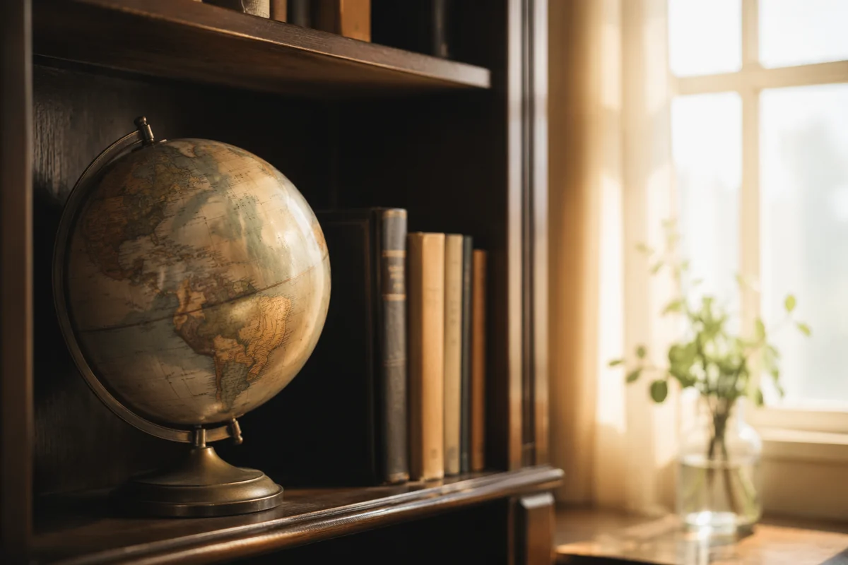 Globe and Bible in Missions Office