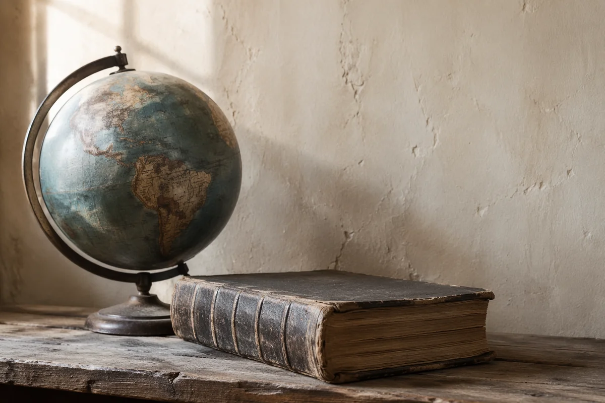Antique Globe and Bible for Missions