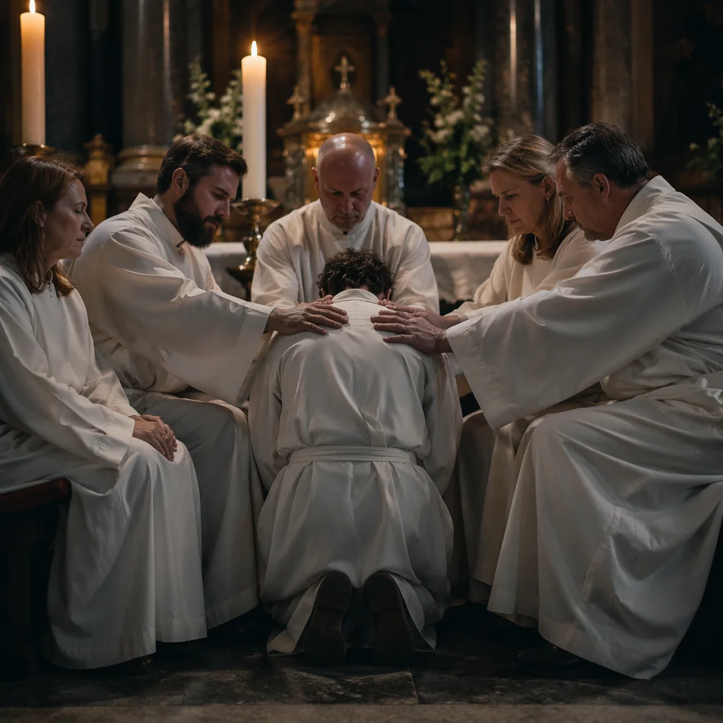 Laying Hands Prayer Ministry in Sanctuary