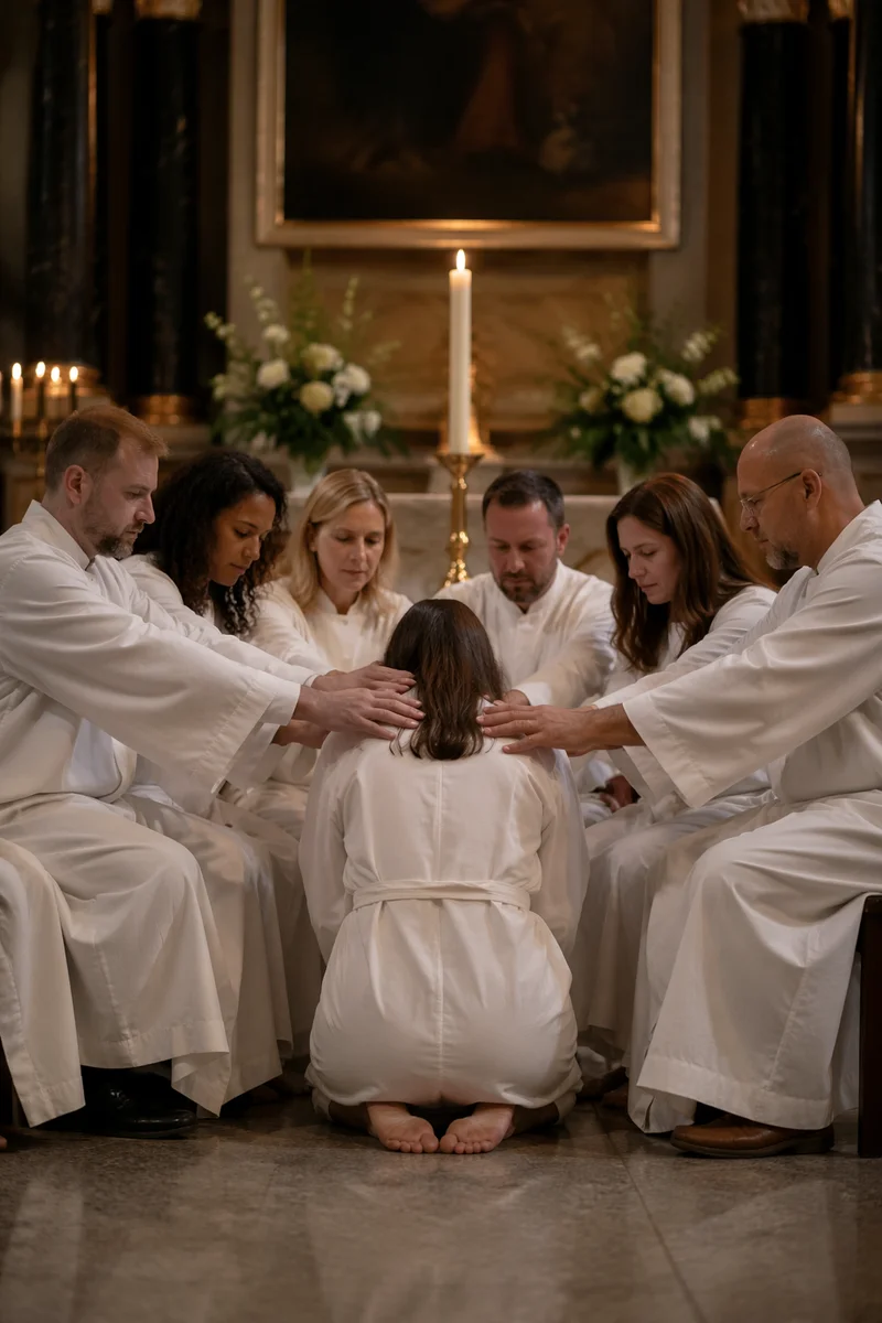 Laying Hands Prayer Ministry in Church