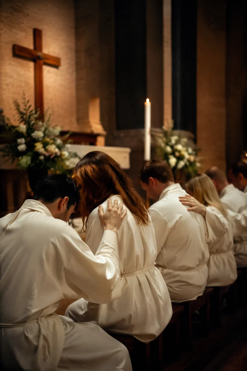 Laying Hands Prayer in Stone Sanctuary