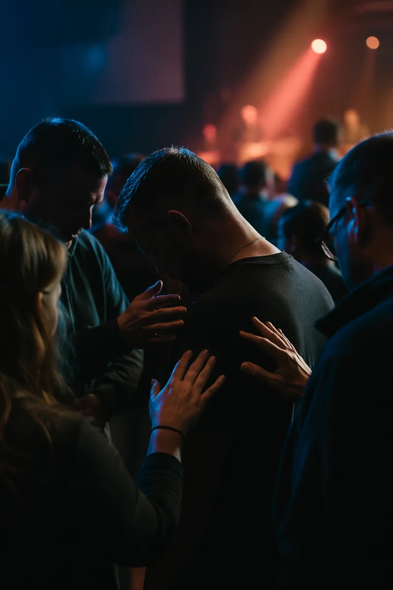 Laying Hands Prayer Ministry in Church