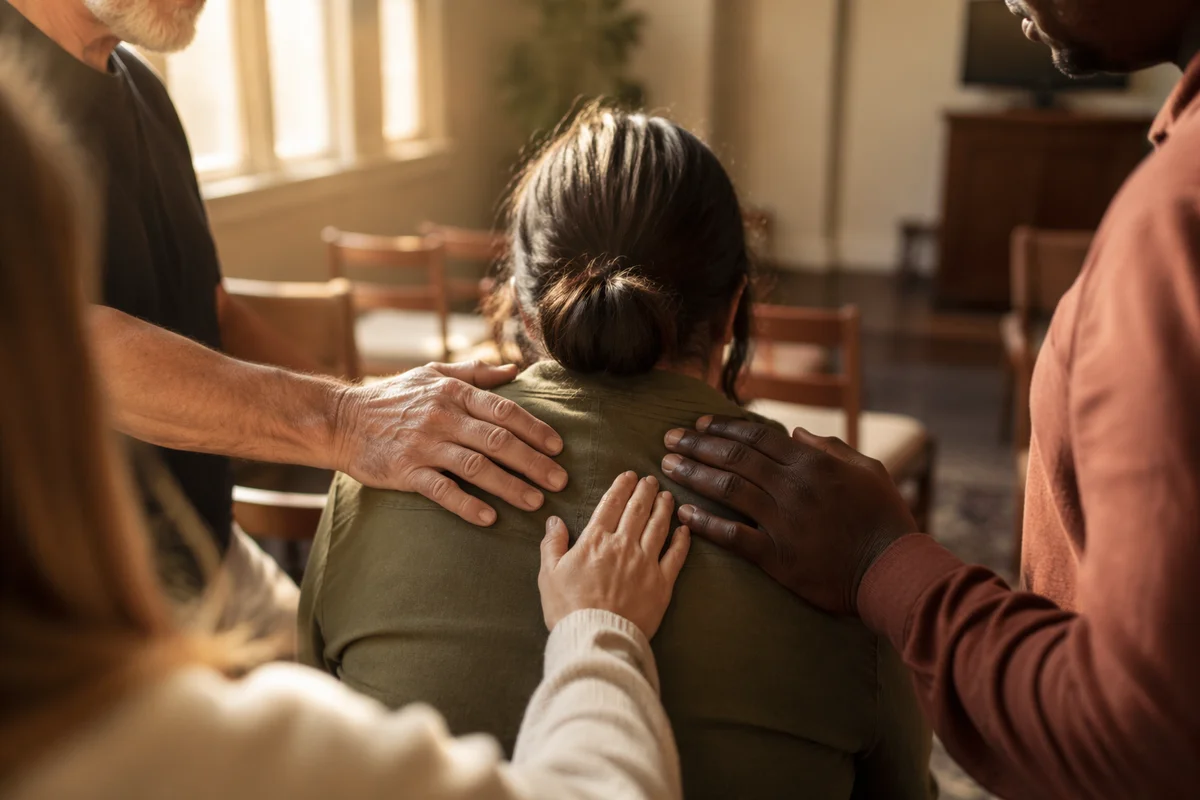 Laying Hands Prayer in Contemporary Church
