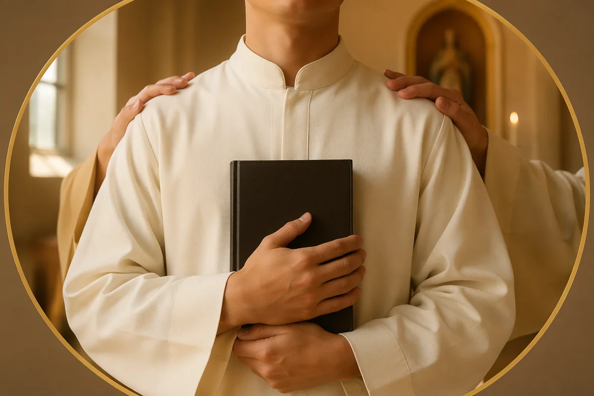 Prayerful Hands on Ministry Robe