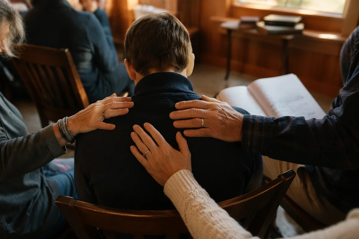 Gentle Laying Hands Prayer in Chapel