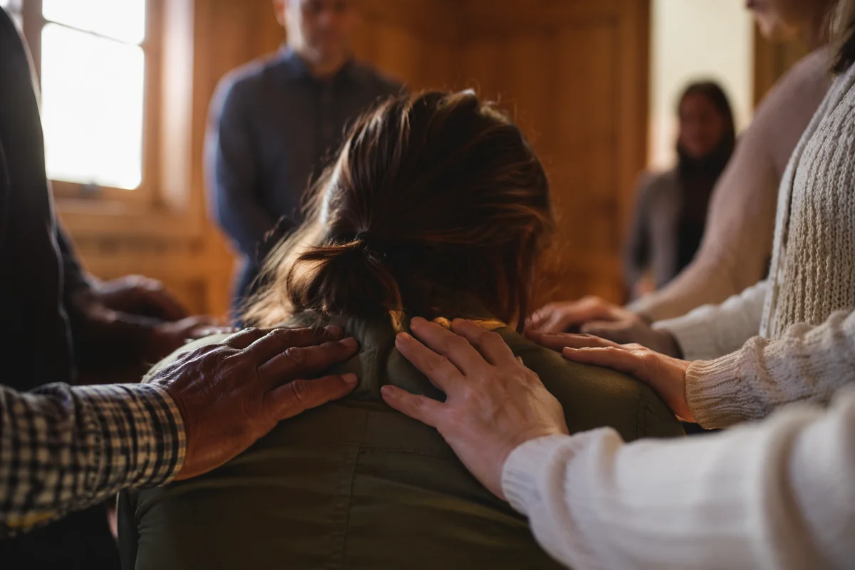 Gentle Laying Hands Prayer in Chapel