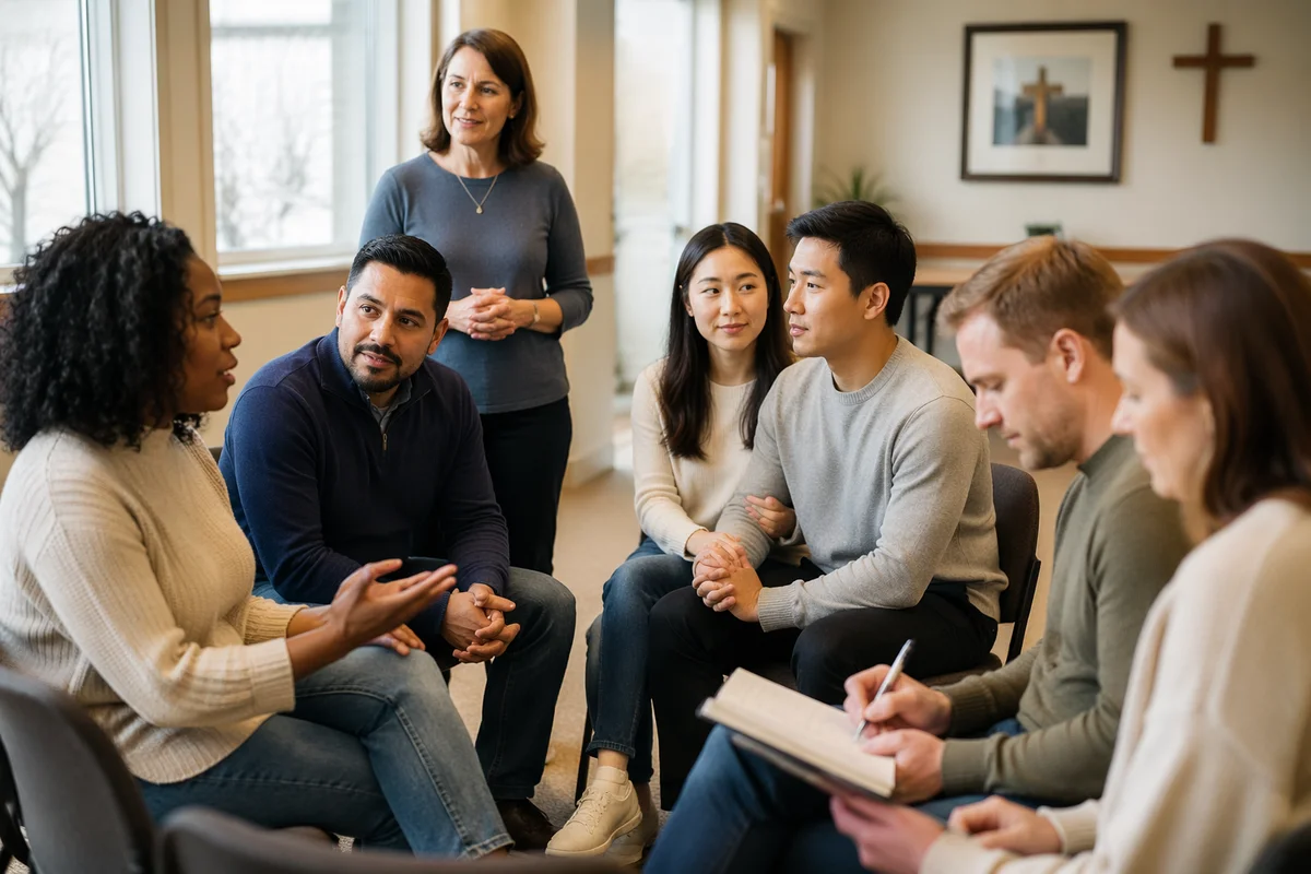Couples Workshop Discussion in Community Room