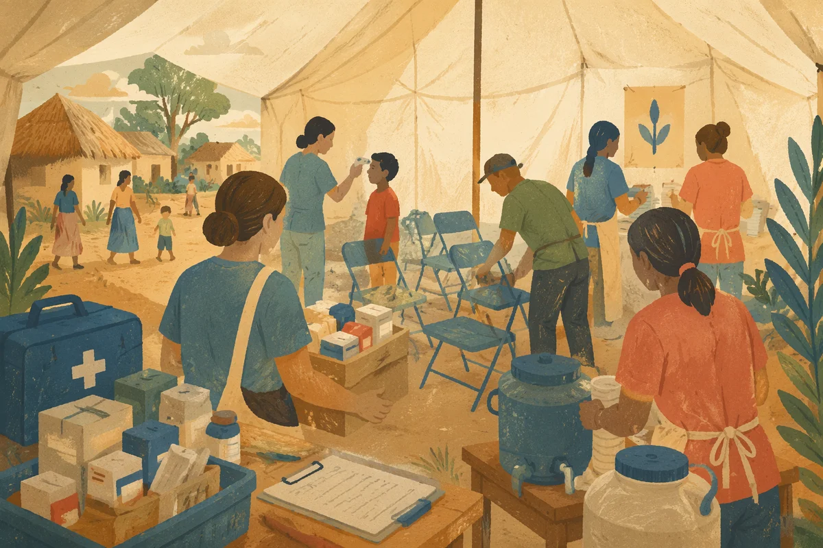 Compassionate Medical Mission Clinic in Village Tent
