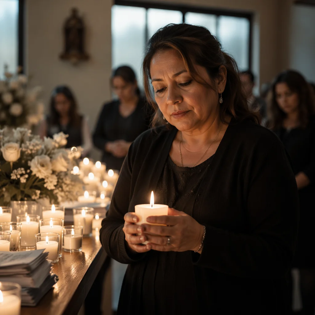 Memorial Candles in Quiet Chapel