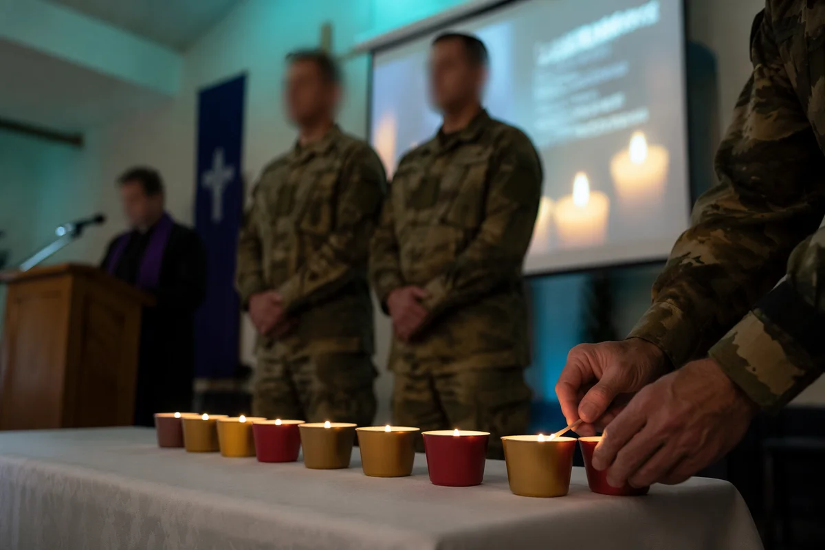 Church Memorial Service Candles in Chapel