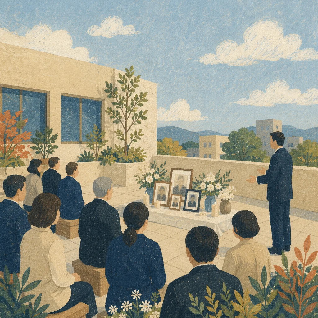 Church Memorial Tribute on Rooftop Terrace