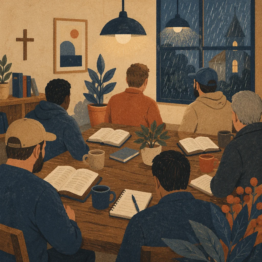 Men’s Bible Study on a Rainy Evening