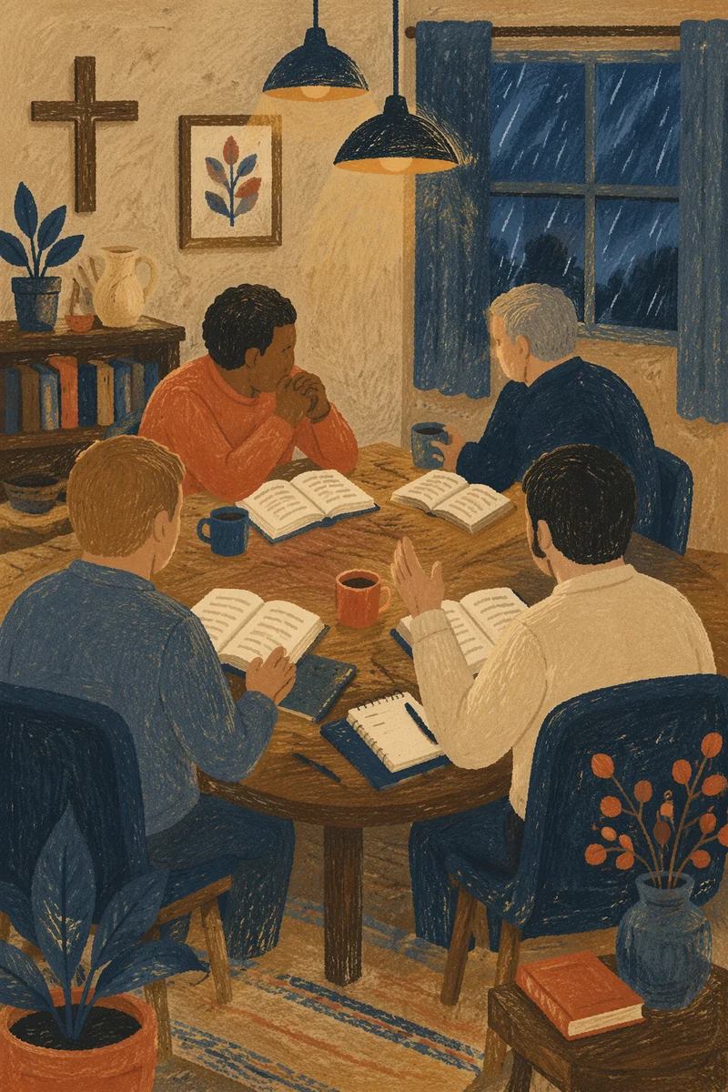 Men’s Bible Study on a Rainy Evening
