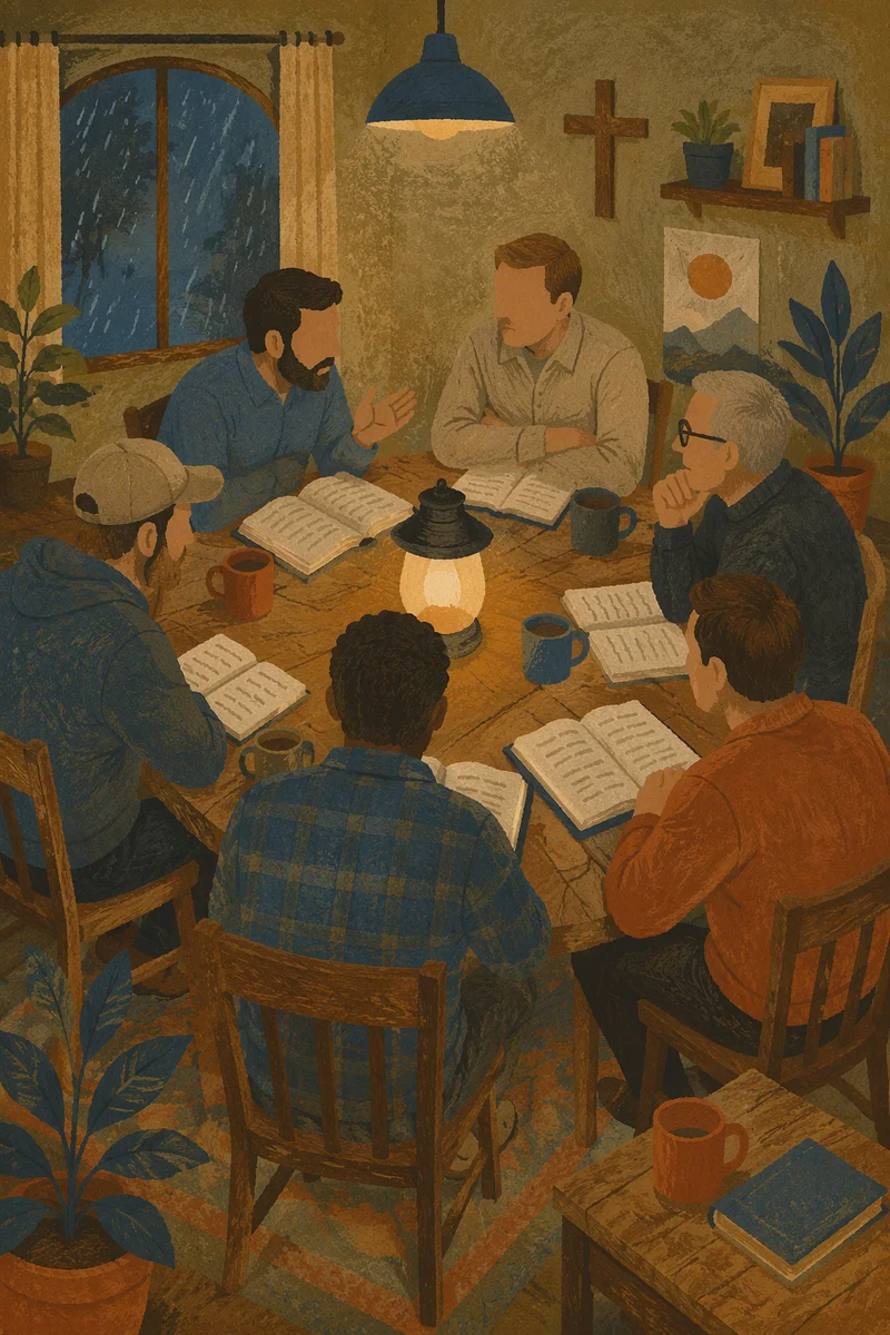 Men’s Bible Study in Rainy Fellowship Room