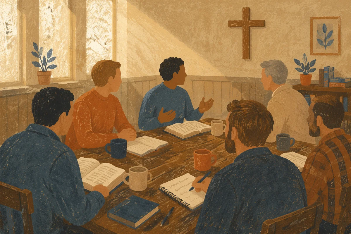 Men’s Bible Study in Fellowship Room