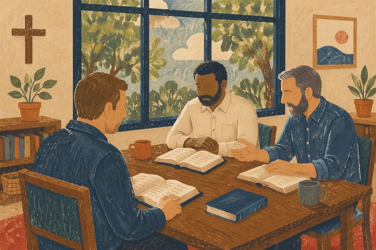 Men’s Bible Study in Church Fellowship Room