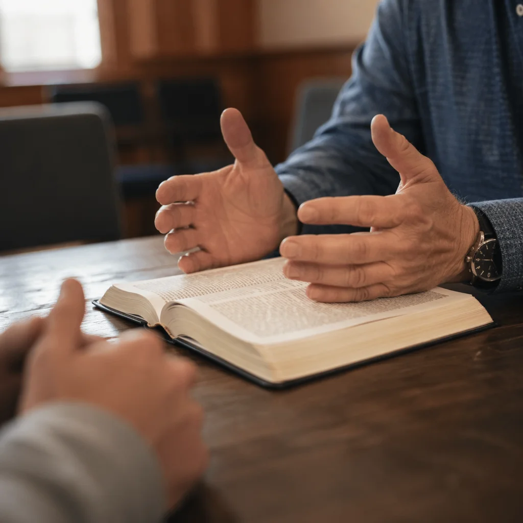 Men’s Bible Study Discussion Around Open Scripture