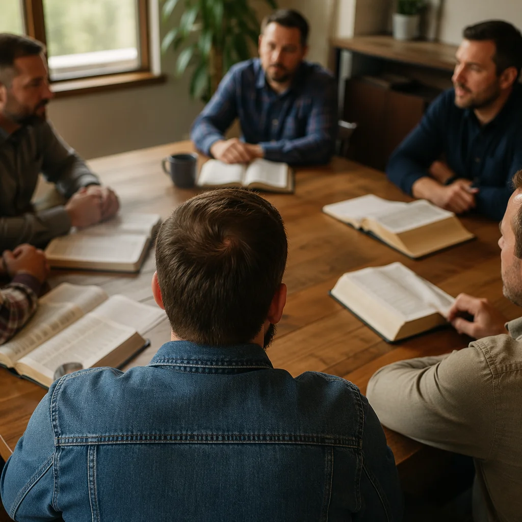 Men’s Bible Study Discussion at Church