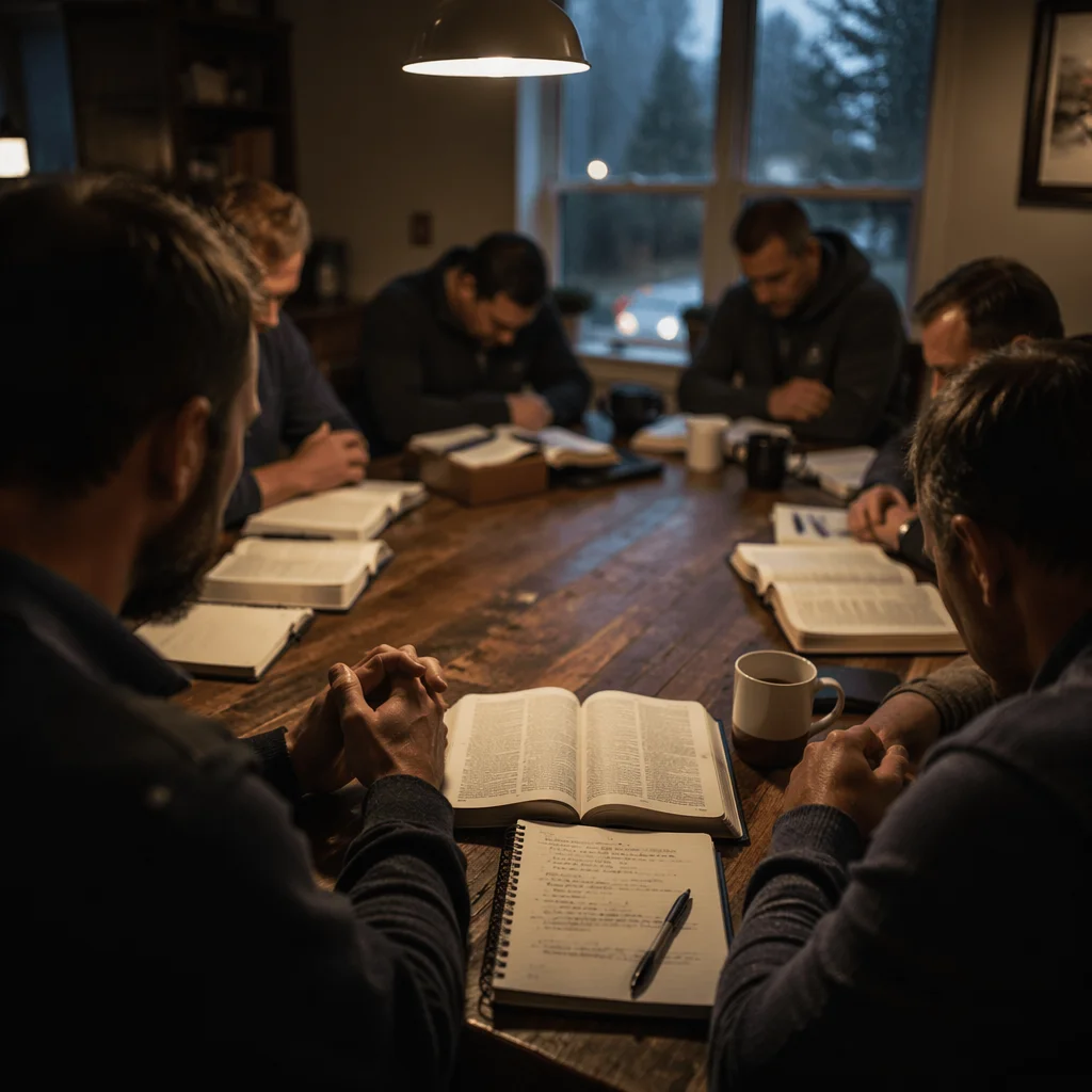 Men’s Bible Study Fellowship on Rainy Evening