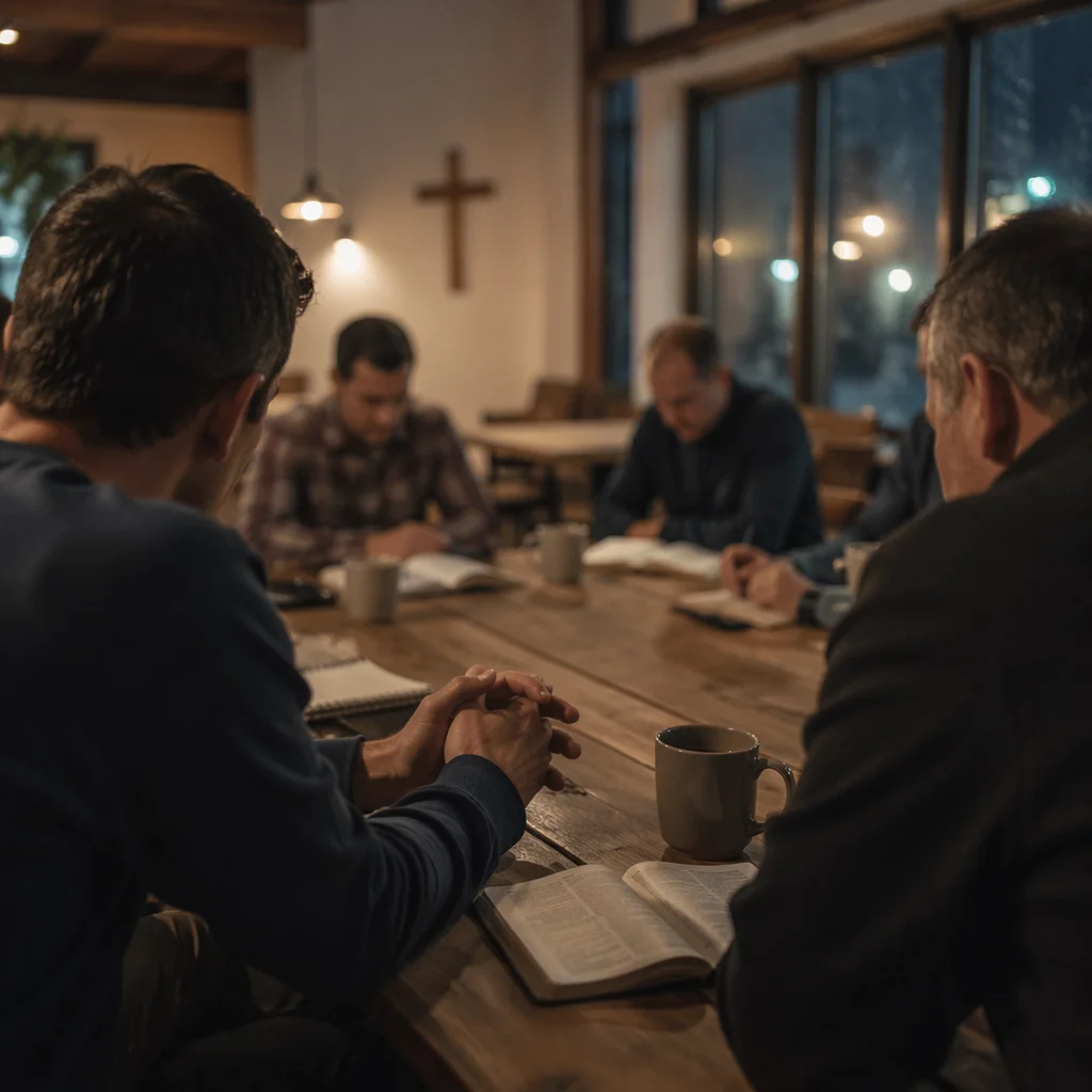 Men’s Bible Study in Church Fellowship Room