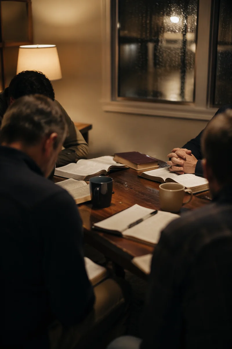 Men’s Bible Study in Church Fellowship Room